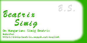 beatrix simig business card